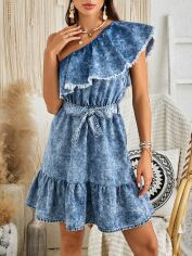 Акція на Плаття коротке літнє жіноче SHEIN GD-00144642 S Блакитне від Rozetka