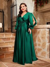 Акція на Плаття вечірнє довге літнє жіноче SHEIN GD-00120621 XL Зелене від Rozetka