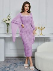 Акція на Плаття вечірнє міді літнє жіноче SHEIN GD-00146507 S Бузкове від Rozetka