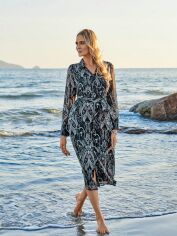 Акція на Плаття-сорочка міді літнє жіноче SHEIN GD-00149663 M Різнокольорове від Rozetka