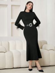 Акція на Плаття вечірнє міді літнє жіноче SHEIN GD-00165509 L Чорне від Rozetka