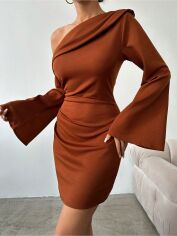 Акція на Плаття коротке літнє жіноче SHEIN GD-00089794 S Коричневе від Rozetka