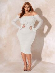 Акція на Плаття міді літнє жіноче SHEIN GD-00089877 2XL Біле від Rozetka
