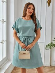 Акція на Плаття міді літнє жіноче SHEIN GD-00132481 3XL М'ятне від Rozetka