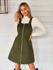Акція на Сарафан вельветовий жіночий SHEIN GD-00117651 L Хакі від Rozetka