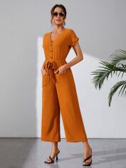Акція на Комбінезон жіночий SHEIN GD-00159362 S-Tall Гірчичний від Rozetka