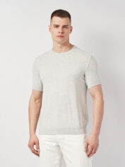 Акція на Футболка бавовняна довга чоловіча ASK ME Crew-neck SS N-AVT-120 KM09.01.12.52 L Сіра від Rozetka