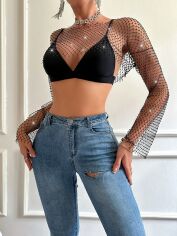 Акція на Топ жіночий SHEIN GD-00152353 XL Чорний від Rozetka