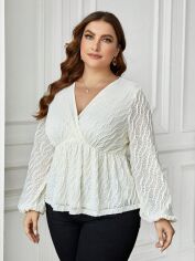 Акція на Блузка жіноча SHEIN GD-00095855 2XL Біла від Rozetka