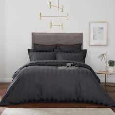 Акція на Комплект постільної білизни Еней-Плюс Полуторний 145x210 см LUXE-0032 Microfiber Сірий від Rozetka
