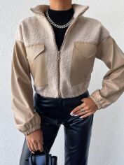 Акція на Куртка демісезонна жіноча SHEIN GD-00159650 L Бежева від Rozetka