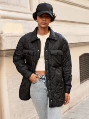 Акція на Куртка демісезонна жіноча SHEIN GD-00159905 XL Чорна від Rozetka