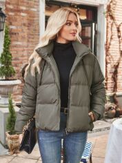 Акція на Куртка демісезонна жіноча SHEIN GD-00159920 XS Зелена від Rozetka