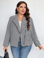 Акція на Куртка демісезонна жіноча SHEIN GD-00168646 XL Чорно-біла від Rozetka
