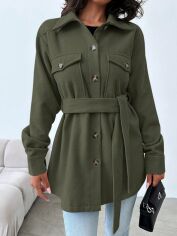 Акція на Куртка демісезонна жіноча SHEIN GD-00169343 S Хакі від Rozetka