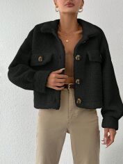Акція на Куртка демісезонна жіноча SHEIN GD-00159676 XXS-Petite Чорна від Rozetka