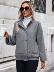 Акція на Пальто жіноче SHEIN GD-00156804 S Сіре від Rozetka