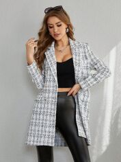 Акція на Пальто жіноче SHEIN GD-00164356 S Чорно-біле від Rozetka