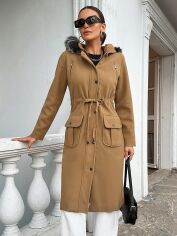 Акція на Пальто жіноче SHEIN GD-00159775 2XL Пісочне від Rozetka