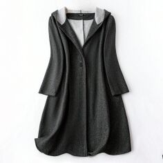Акція на Пальто жіноче SHEIN GD-00160925 XL Темно-сіре від Rozetka