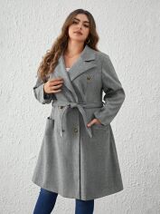 Акція на Пальто жіноче SHEIN GD-00160949 3XL Сіре від Rozetka