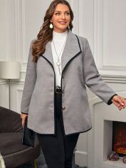 Акція на Пальто жіноче SHEIN GD-00160955 5XL Сіре від Rozetka