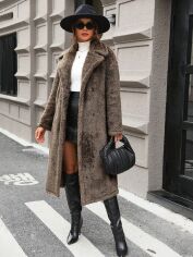 Акція на Пальто жіноче SHEIN GD-00168207 L Коричневе від Rozetka