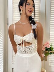 Акція на Топ жіночий SHEIN GD-00159395 L Кремовий від Rozetka