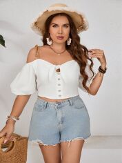 Акція на Топ жіночий SHEIN GD-00157170 4XL Білий від Rozetka