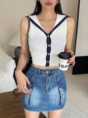 Акція на Топ жіночий SHEIN GD-00164984 XL Чорний з білим від Rozetka