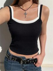 Акція на Топ жіночий SHEIN GD-00163401 XS Чорний від Rozetka