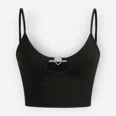 Акція на Топ жіночий SHEIN GD-00169016 XS Чорний від Rozetka
