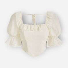 Акція на Топ жіночий SHEIN GD-00160107 L Кремовий від Rozetka