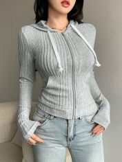 Акція на Худі жіноче SHEIN GD-00134387 XL Сіре від Rozetka