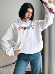 Акція на Худі жіноче SHEIN GD-00157126 S-Petite Біле від Rozetka