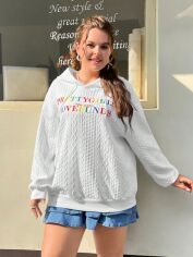 Акція на Худі жіноче SHEIN GD-00161016 4XL Біле від Rozetka