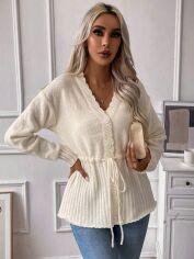 Акція на Кардиган жіночий SHEIN GD-00149172 S Молочний від Rozetka