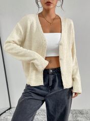 Акція на Кардиган жіночий SHEIN GD-00162259 XS Кремовий від Rozetka