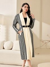 Акція на Кардиган жіночий SHEIN GD-00167137 S Чорно-білий від Rozetka