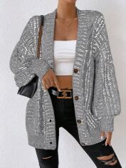 Акція на Кардиган жіночий SHEIN GD-00156517 XS Сірий від Rozetka