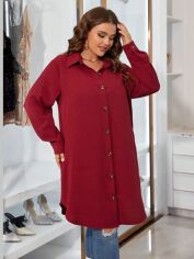 Акція на Сорочка жіноча SHEIN GD-00166137 3XL Бордова від Rozetka