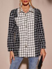 Акція на Сорочка жіноча SHEIN GD-00165719 S Чорно-біла від Rozetka