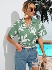 Акція на Блузка жіноча SHEIN GD-00160084 L Зелена від Rozetka
