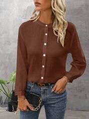 Акція на Блузка жіноча SHEIN GD-00160092 M Коричнева від Rozetka