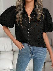 Акція на Блузка жіноча SHEIN GD-00132370 L Чорна від Rozetka