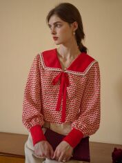 Акція на Блузка жіноча SHEIN GD-00160085 L Червона від Rozetka