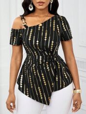 Акція на Блузка жіноча SHEIN GD-00131112 L Чорна від Rozetka