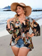 Акція на Блузка жіноча SHEIN GD-00096847 XL Різнокольорова від Rozetka