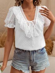 Акція на Блузка жіноча SHEIN GD-00149968 S Біла від Rozetka