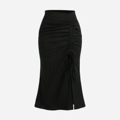 Акція на Спідниця міді осіння жіноча SHEIN GD-00163918 L Чорна від Rozetka